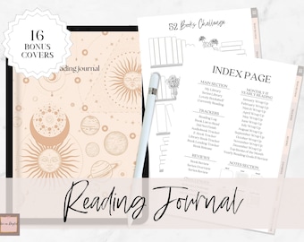 Digital Reading Journal, Digital Reading Planner, GoodNotes reading journal, Reading Tracker, Book Review, Book Shelf, Reading Log, planner