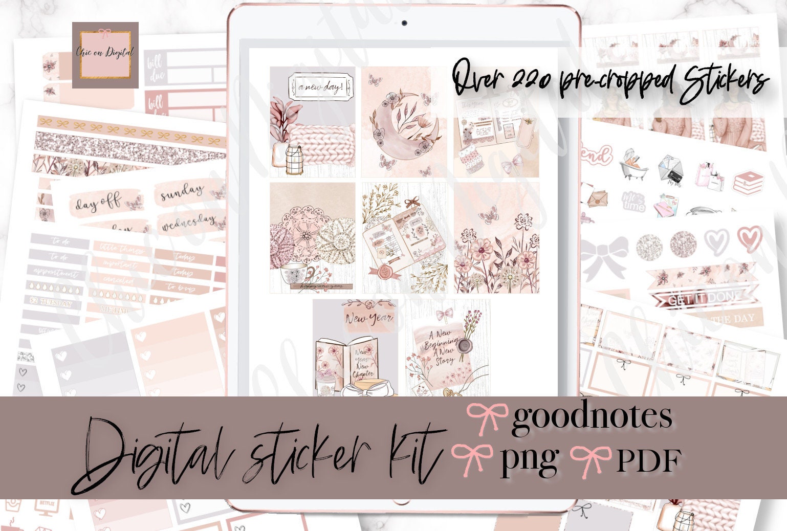 NEW YEAR Goodnotes Stickers, Happy New Year Digital Stickers, Digital ...