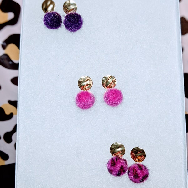 Pom Pom Earrings Etsy