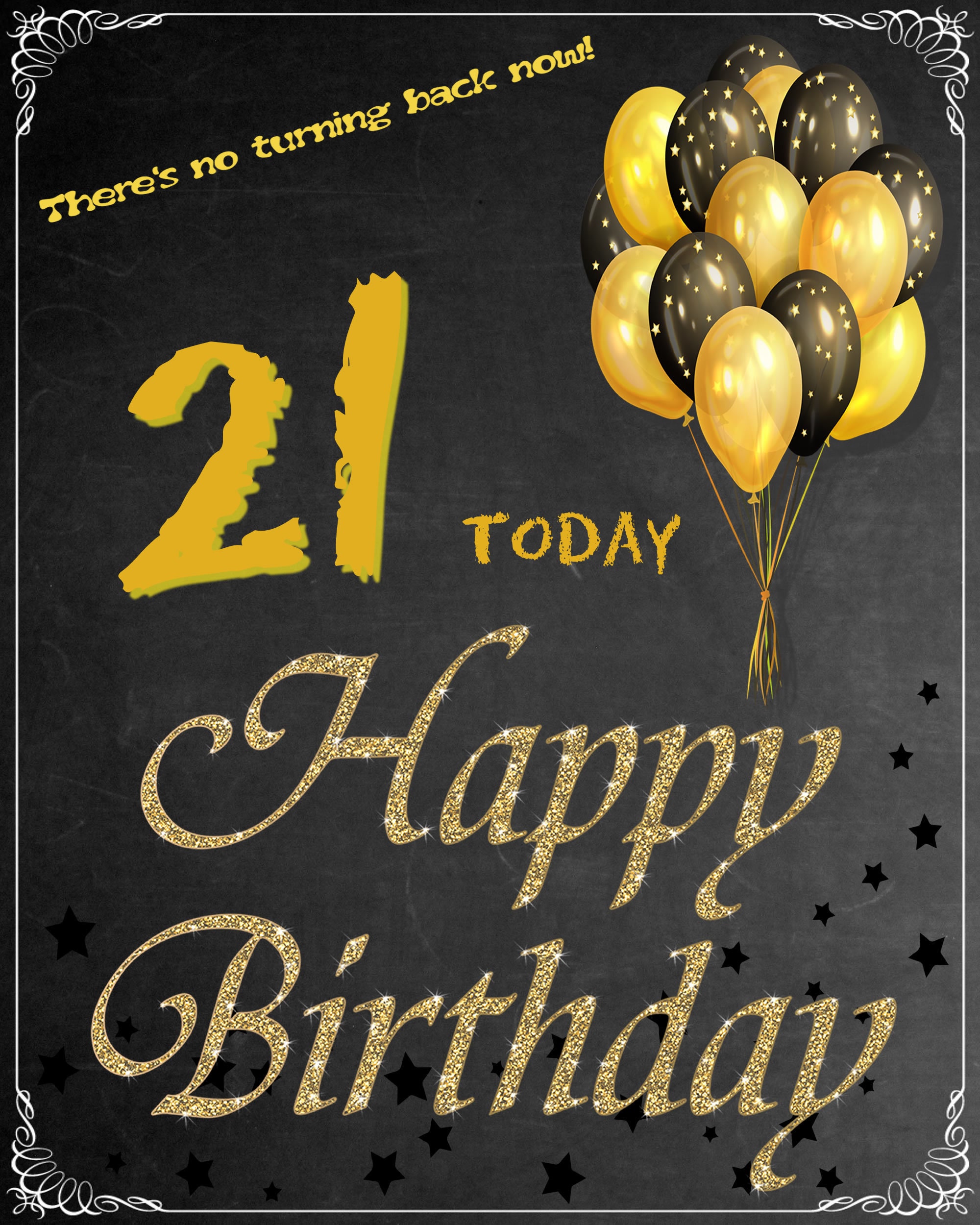 21st-birthday-chalkboard-poster-happy-21st-birthday-etsy-new-zealand