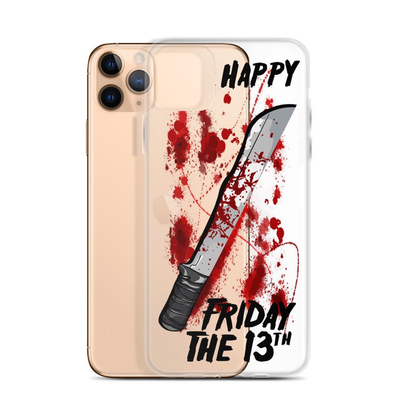 Friday 13th iPhone Case Friday the 13th Party Blood Spatter Jason Voorhees Inspired Horror Movie Lover Jason Machete Halloween iPhone Case