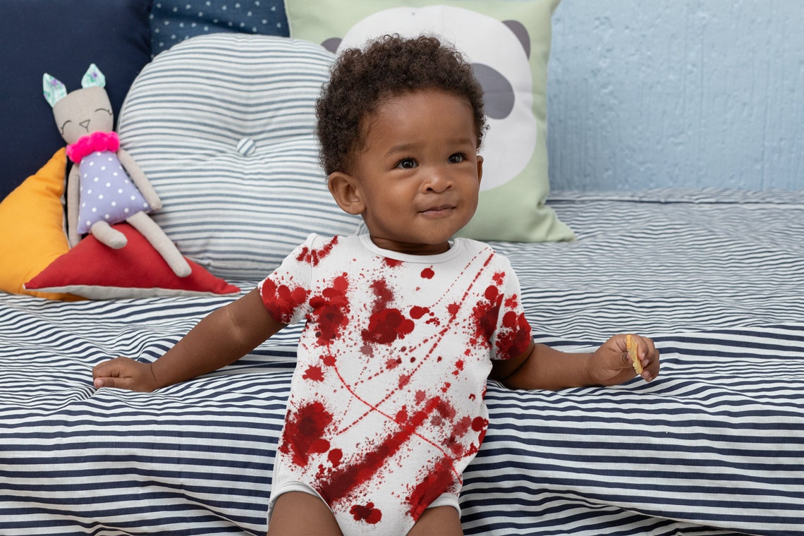 Blood Splatter Bodysuit Bloody Baby Bodysuit Baby's First Etsy