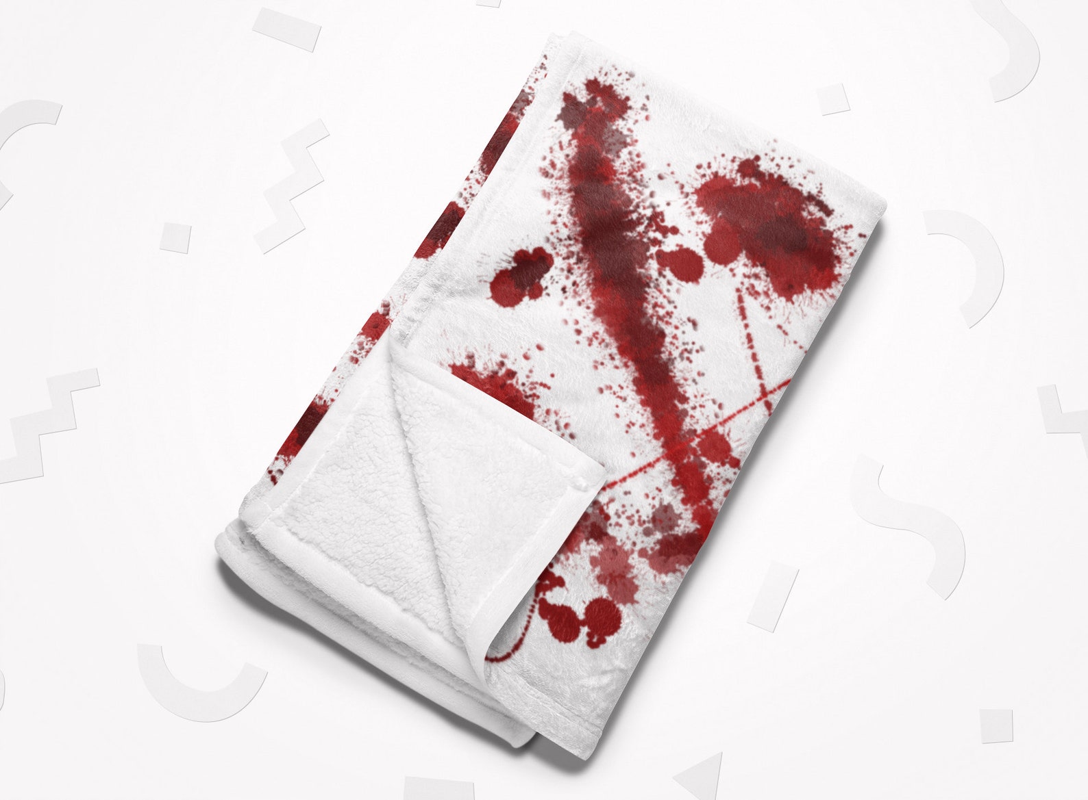 Blood Splatter Blanket Bloody Minky Blanket Crime Scene Item Etsy