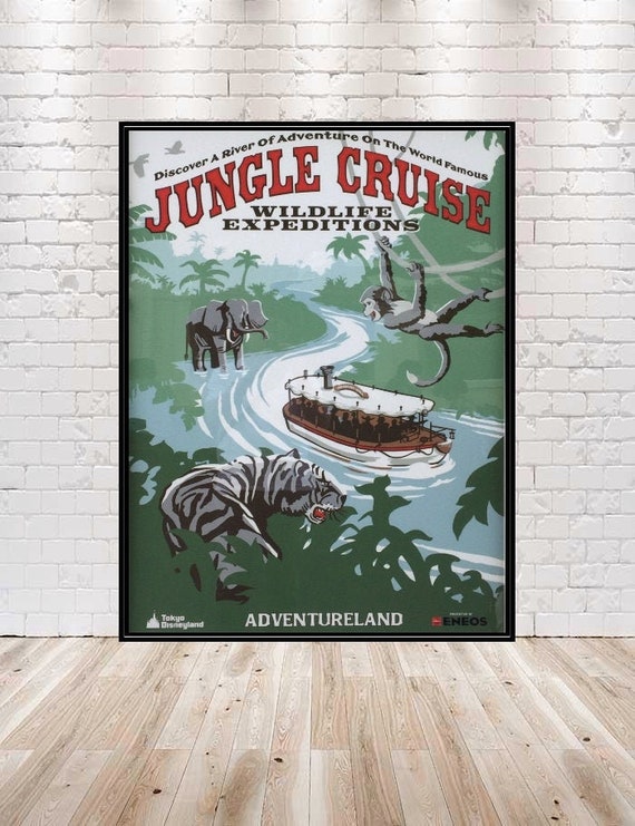 Available in 5 Sizes Vintage Disneyland Jungle Cruise Attraction Poster
