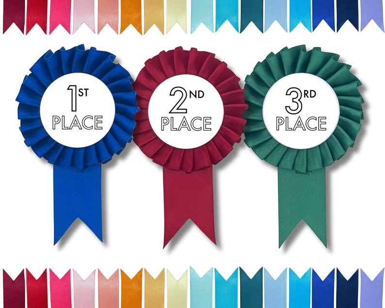 1st, 2nd, and 3rd Place Traditional Satin Award Ribbon Set of 3 - Etsy