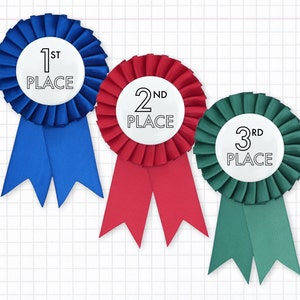 1st, 2nd, and 3rd Place Traditional Satin Award Ribbon Set of 3