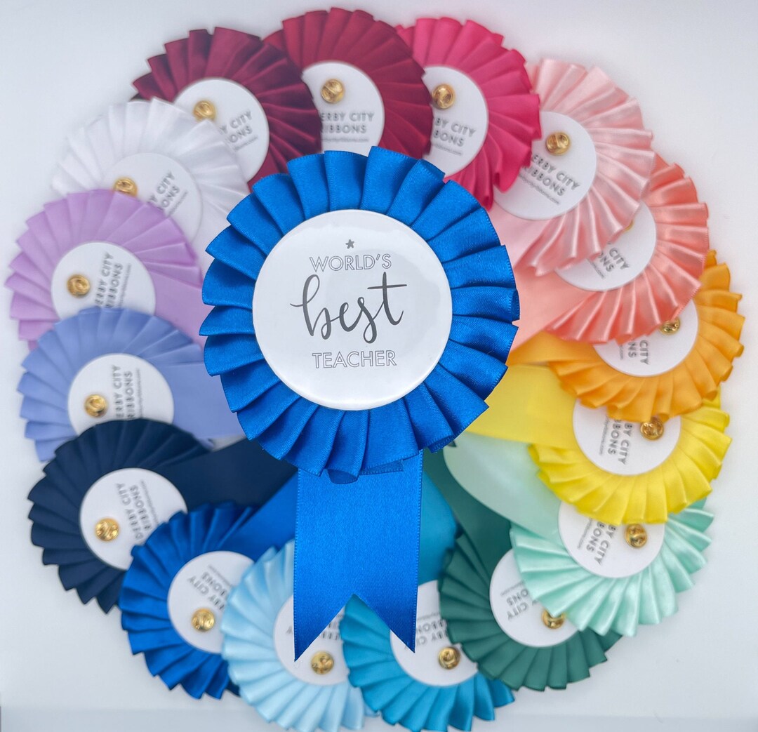 World's Best Teacher Satin Award Ribbon - Etsy