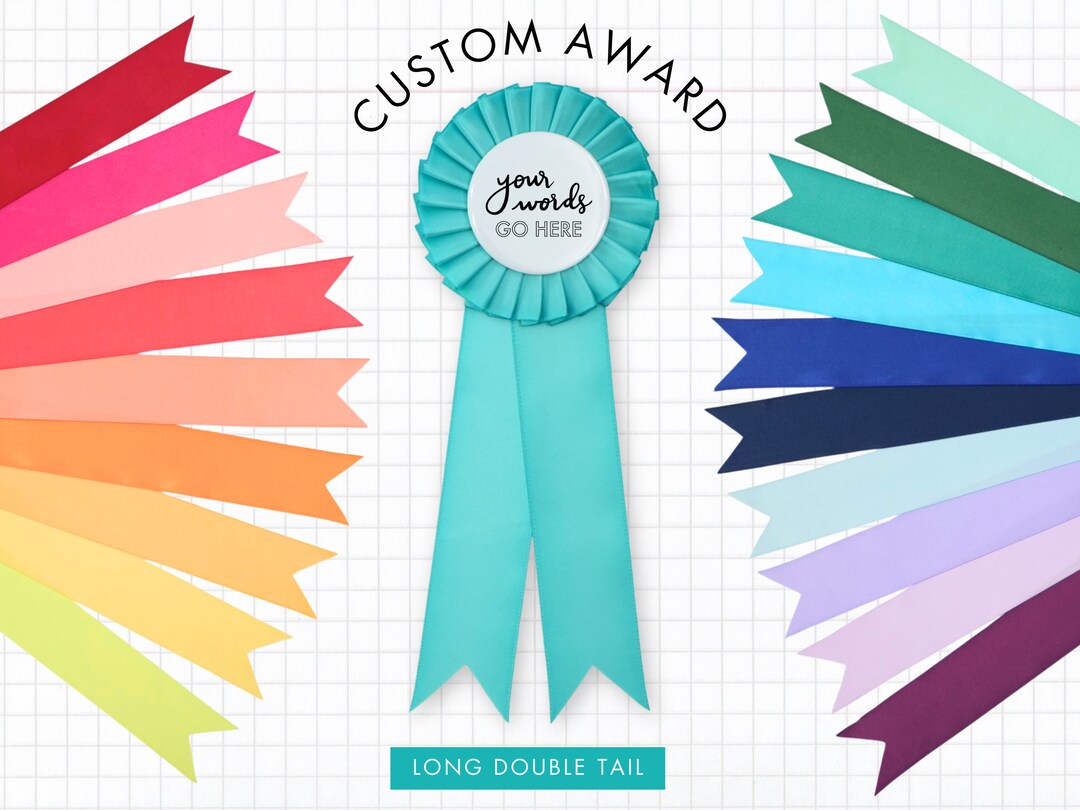 CUSTOM Satin Award Ribbon - Long Double Tail - Etsy