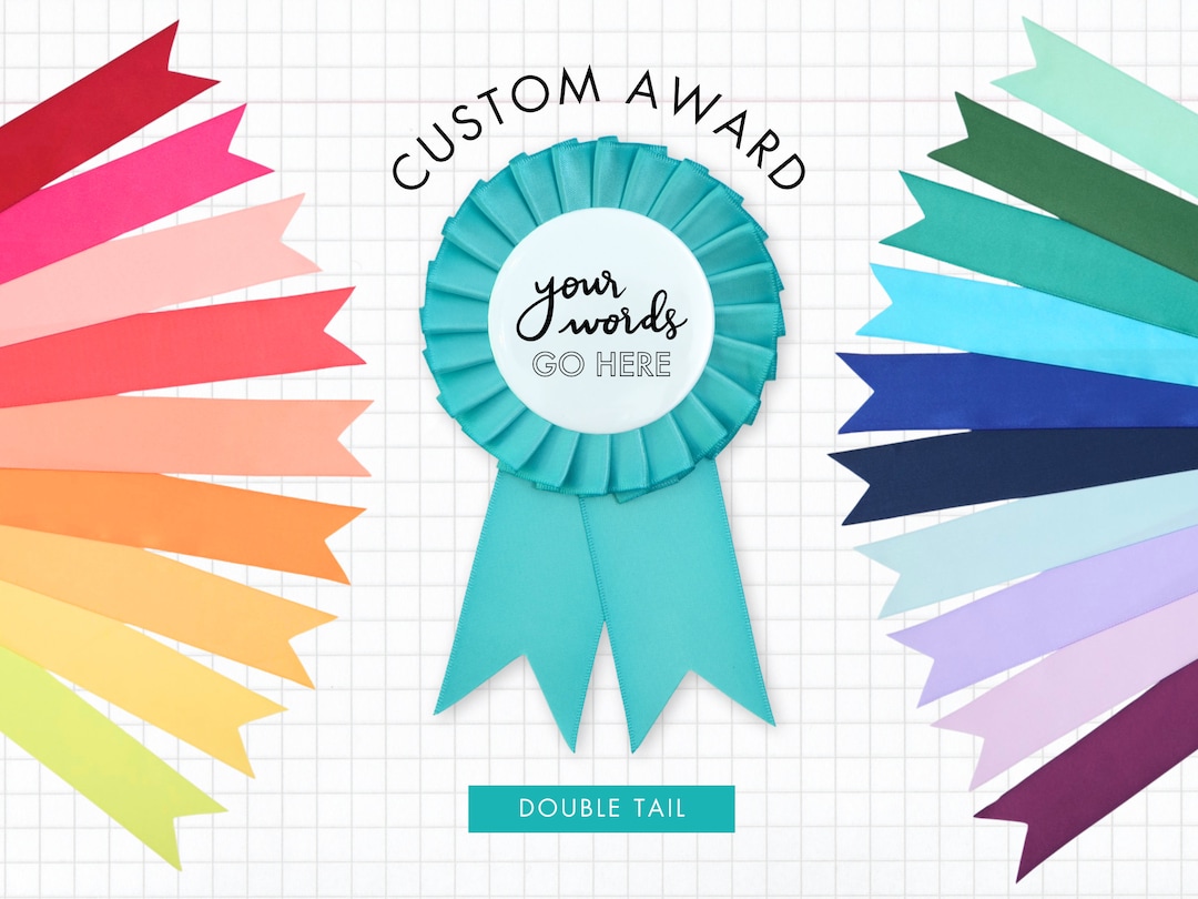 CUSTOM Satin Award Ribbon - Double Tail - Etsy