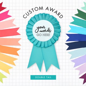 CUSTOM Satin Award Ribbon - Double Tail
