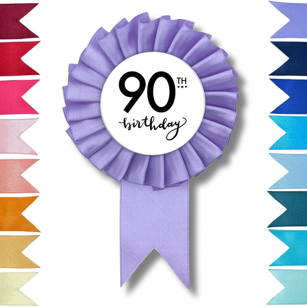 90th Birthday Satin Award Ribbon