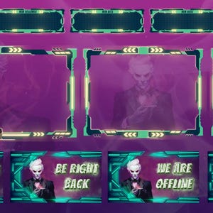 Stream Overlay + Twitch Panels / Animated Overlay Package / Neon Twitch Overlay / Overlays Stream Animated Neon style twitch Package