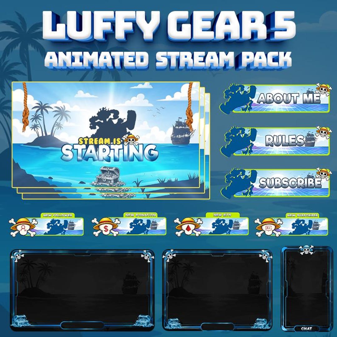 Stream Overlay & Twitch Panels – Pirate Anime-inspired Layout ...