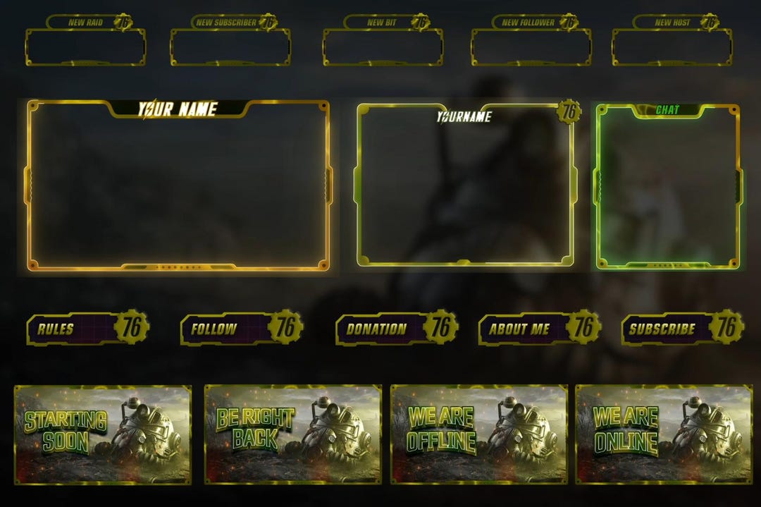 Stream Overlay + Twitch Panels / Fallout Layout / Customize / Fallout76 ...