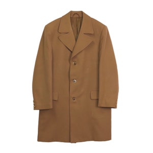 70s Italian Overcoat – 100% Wool, Size 48 / Medium, Beige