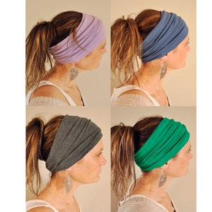 Wide Stretchy Headband 17 Colours * Supersoft Jersey Stretch Headband * Extra Wide Headband * Hippie Hairband * Hair Accessories * Yoga