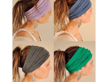 Wide Stretchy Headbands * 17 Colours * Supersoft Jersey Stretch Headband * Extra Wide Headband * Hippie Hairband * Hair Accessories * Yoga