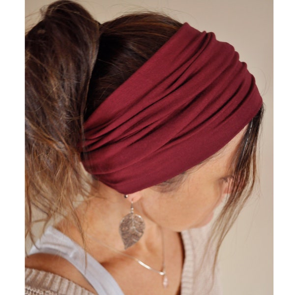 Wide Stretchy Headband 13 Colours * Supersoft Jersey Stretch Headband * Extra Wide Headband * Hippie Hairband * Hair Accessories * Yoga