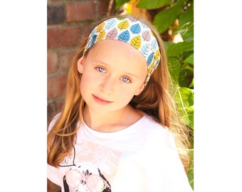 Kids Cotton Headbands * Leaf Print Hairbands * Childrens' Hairbands * Girls Christmas Gift * Back to school * Girls Hair Accessories *