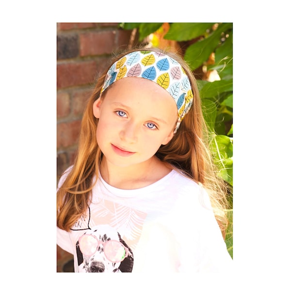 Kids Cotton Headbands * Leaf Print Hairbands * Childrens' Hairbands * Girls Christmas Gift * Back to school * Girls Hair Accessories *