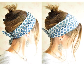 Extra Long Headscarves * Cotton Hair Scarf * Patterned Headband * Summer Headscarf * Long Bandana Hair Tie* Boho Hair Accessories *