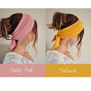 Extra Long Super Soft Stretchy Headscarves * Soft Jersey Self Tie Headscarf * Gentle Stretch Headband * Multiway Headband * Hair Accessories