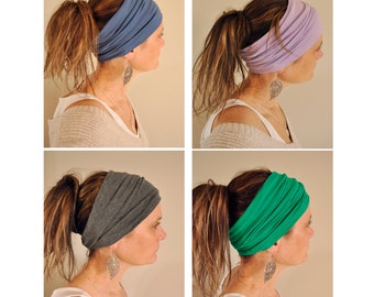 Wide Stretchy Headband 17 Colours * Supersoft Jersey Stretch Headband * Extra Wide Headband * Hippie Hairband * Hair Accessories * Yoga