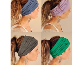 Wide Stretchy Headbands * 18 Colours * Supersoft Jersey Stretch Headband * Extra Wide Headband * Hippie Hairband * Hair Accessories * Yoga