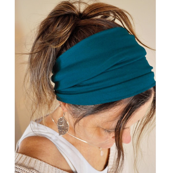 Wide Stretchy Headband 17 Colours * Supersoft Jersey Stretch Headband * Extra Wide Headband * Hippie Hairband * Hair Accessories * Yoga