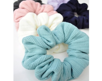 Soft Cosy Knit Scrunchies * Scrunchies Gift Set * Wide Rib Scrunchies * Extra Large Pastel Scrunchies * Oversized Hair Accessories *