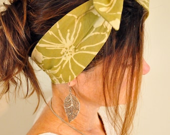 Lightweight Cotton Hair Scarf * Patterned Headscarf* Summer Head Wrap * Bandana Hair Tie* Boho Hair Accessories * Self Tie Headscarves