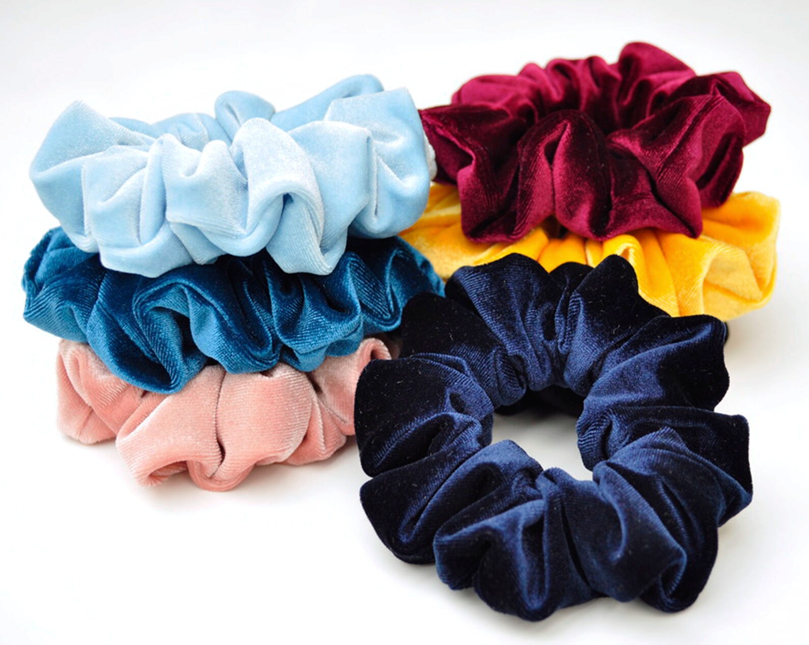 3. Velvet Hair Scrunchies in Royal Blue - wide 1