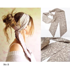 Extra Long Headscarves * Cotton Hair Scarf * Patterned Headband * Summer Headscarf * Long Bandana Hair Tie* Boho Hair Accessories *