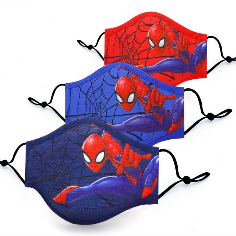 Spiderman Mask/Kids Face Mask/Cotton Face Mask/Reusable Face | Etsy