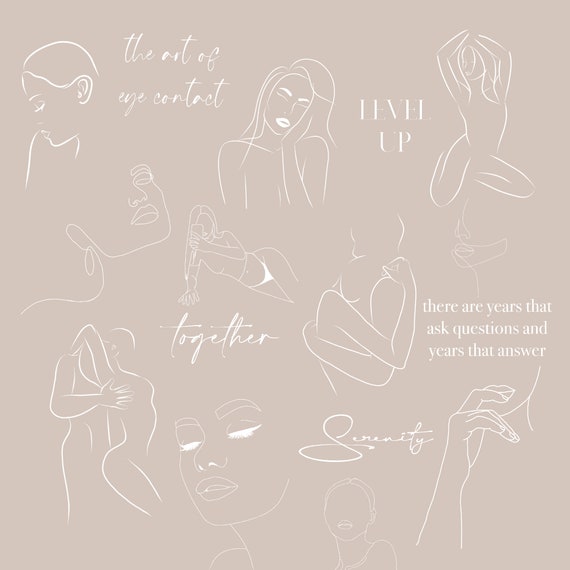 55 Self Love /& Motivation Instagram Story Stickers Blogger Templates lineart Quotes