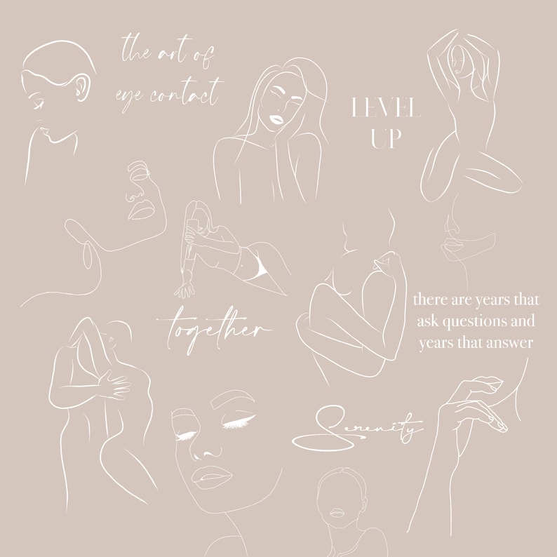 55 Self Love /& Motivation Instagram Story Stickers Blogger Templates lineart Quotes