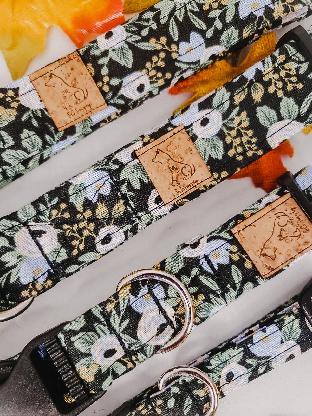 Last Garden Party Rifle Paper Co Rosa Black Floral Pet Collar