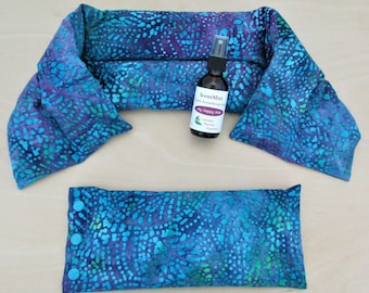 Gift for her + Gift for mom + Gift for daughter + Heated neck wrap and/or eye pillow + Relaxation gift + Great for headaches and stress