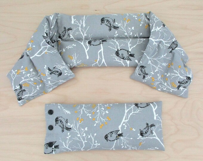 EXTRA LONG 30 Heated Neck Wrap and Eye Pillow Set Extra Long Heating