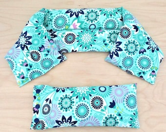 EXTRA LONG 30" Heating pad gift set + Neck wrap Eye pillow set + Aromatherapy spray + Get well gift set + Relaxation gift set + Lavender