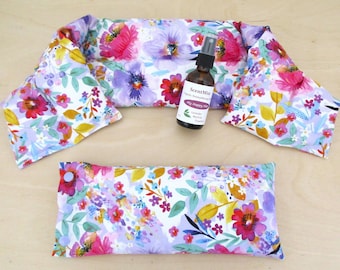 Mom birthday gift + Heated neck wrap and eye pillow + Relaxation gift for mom + Mother's Day gift + Mom Christmas gift + Send a warm hug