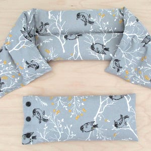 EXTRA LONG 30" Heated neck wrap and eye pillow set + Extra long heating pad + Headaches + Migraines + Sinus congestion + MS + Fibromyalgia