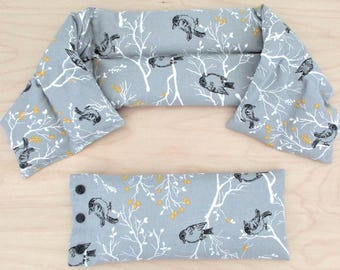 EXTRA LONG 30" Heated neck wrap and eye pillow set + Extra long heating pad + Headaches + Migraines + Sinus congestion + MS + Fibromyalgia