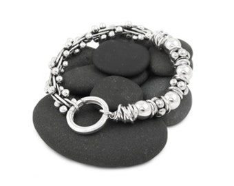 Solid Silver Bracelet - Sterling Silver Bracelet - 925 Bracelet - Chunky Bracelet - Bracelet for Her