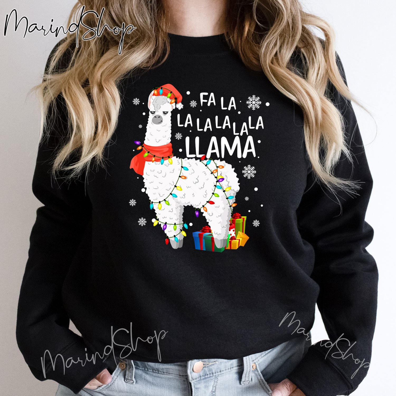 Llama Christmas Sweater - Etsy