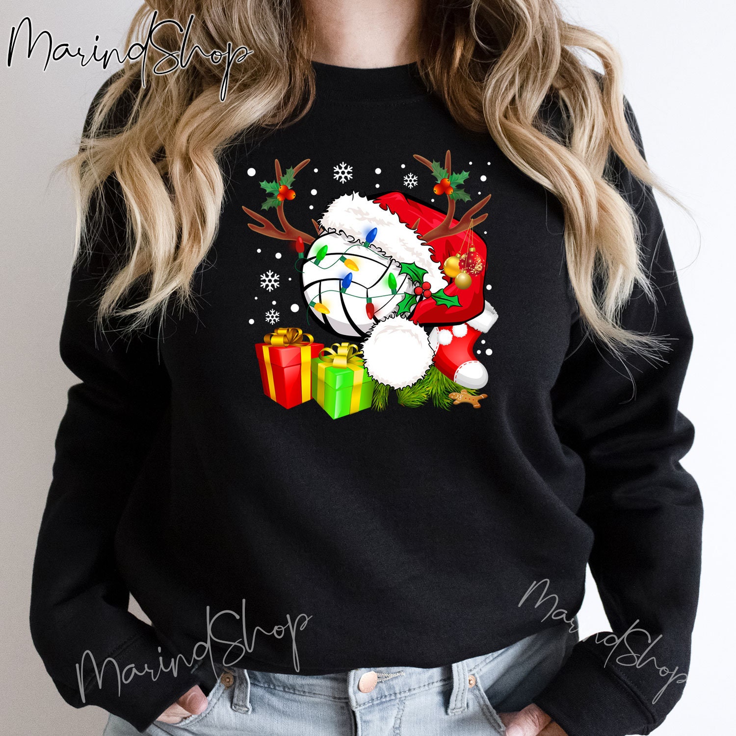 Discover Santa Hat Volleyball Christmas Sweatshirt