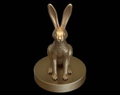 Jack Rabbit in Premium Bronze Metal Miniature 30mm-60mm-120mm Scale by mz4250