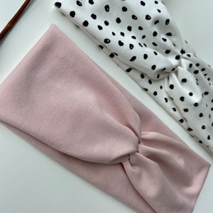 Set of headbands in pale pink and dots image 2