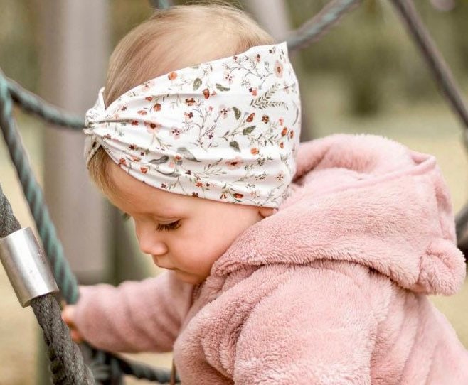 KEQAR Baby-Stirnband Aus Baumwolle – Elastisch, Mit Süßem Kaninchen-Muster, Für Mädchen 0–8 Jahre (Schwarz)