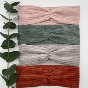 CORD Haarband , warmes Stirnband , soft  Headband , stretch Bandana , breites Knotenhaarband , Turban für Damen, Mädchen und Baby